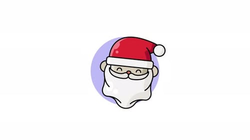 Animated Cartoon Santa Claus Head for Christmas Holidays