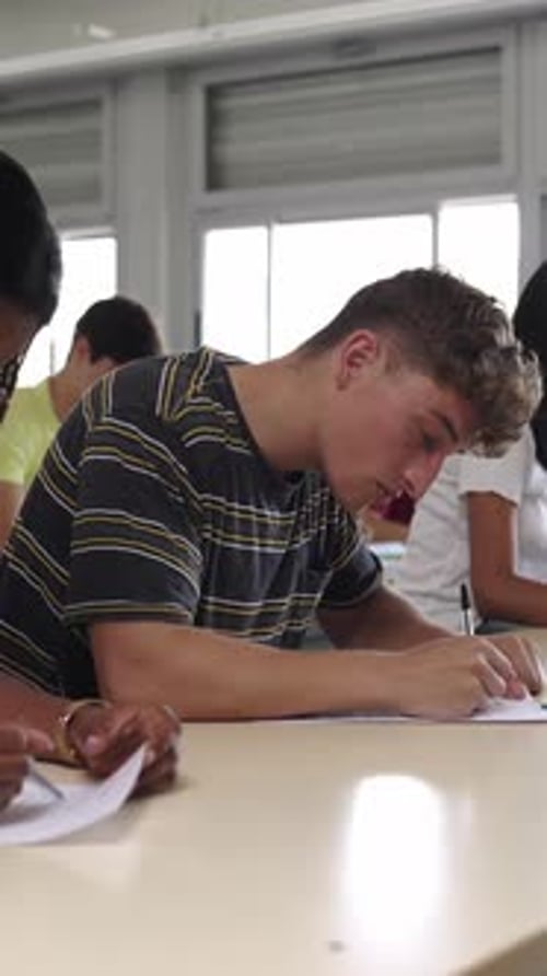 Group of Young Multiracial College Student Studying at University