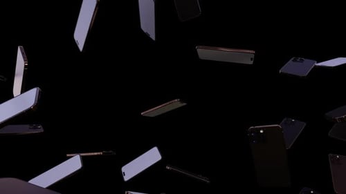 Modern 3D Smartphones Floating Digital Product Display