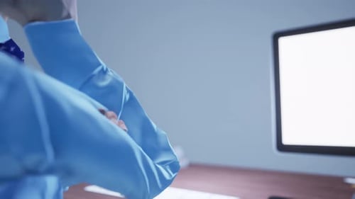 Business People Unrecognizable On The Computer Screen In The Office 2