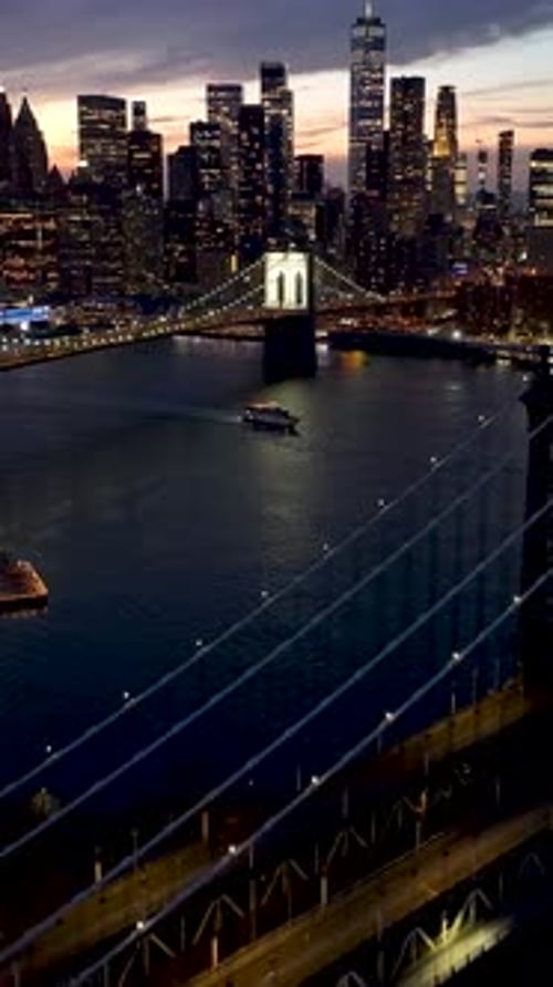 Brooklyn Bridge At Manhattan In New York United States.
