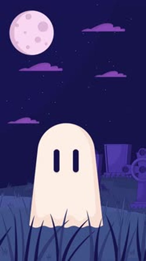 Cute LoFi ghost night vertical animation