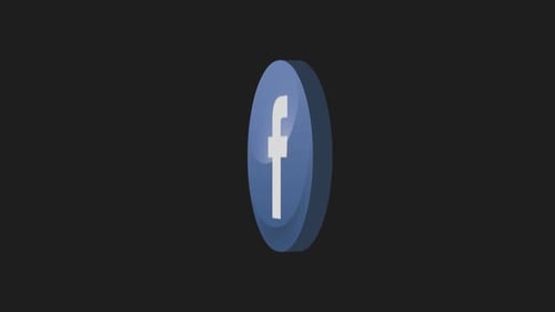 Modern 3D Facebook Logo Spinning Icon Animation