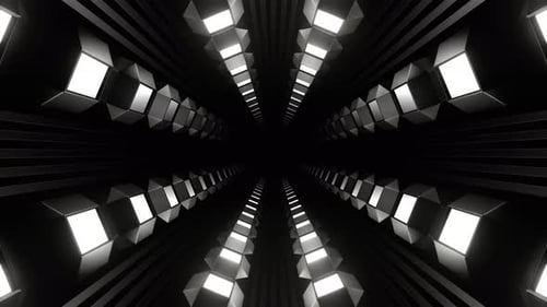 White Slow Strobe Type Rotation Tunnel Background Vj Loop In 4K