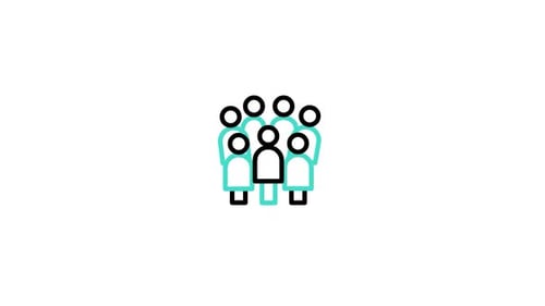 Minimalist Animated Outline Icon of a Group of People