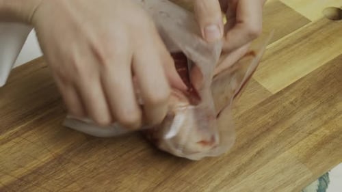 Raw Steak on Cutting Board