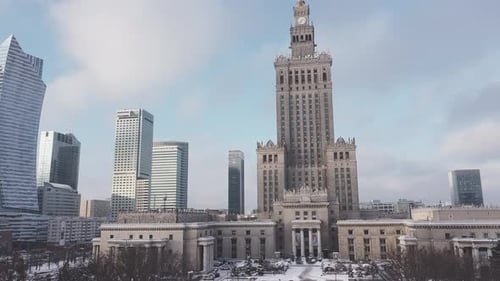 Warsaw center - Palace of culture and science 3 tilt up