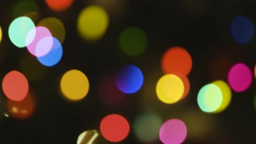 Blurred Festive Lights in a Holiday Home