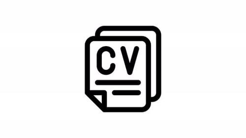 Animated CV Document Icon with Line Text Reveal