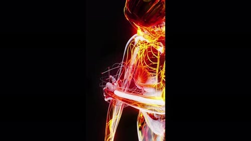 Conceptual vertical animation of elbow pain
