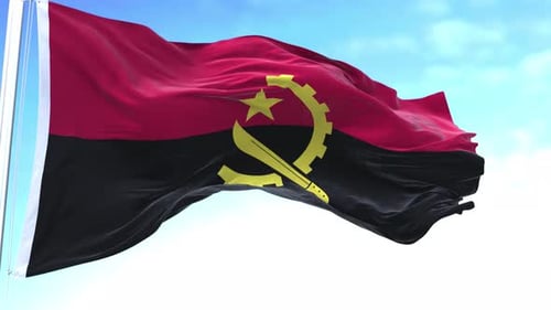 Angola Horizontal Flag In The Sky Speed Waving