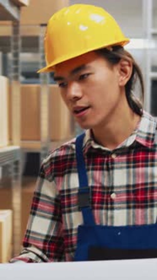 Warehouse Workers Inspecting Computer Components