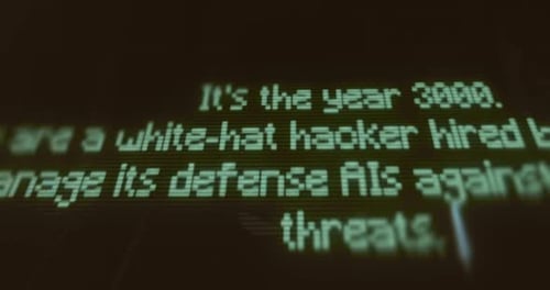 Futuristic Computer Text Animation: Year 3000