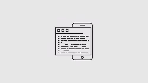 Flat Design Folder Icon Animating to Mobile Window Reveal