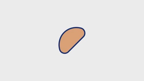 Animated Flat Design Icon of Spreading Butter on Bread