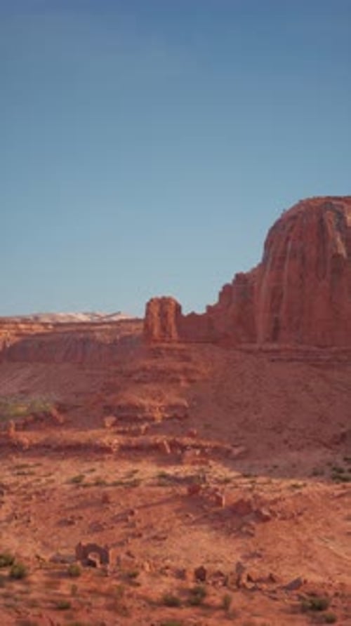 Massive Rock Formation Amid Nevada Desert
