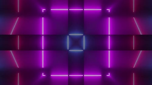 Dynamic Neon Grid Lines Loop Background
