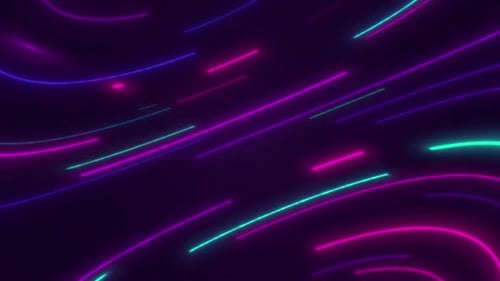 Abstract Neon Glowing Lines Background Loop