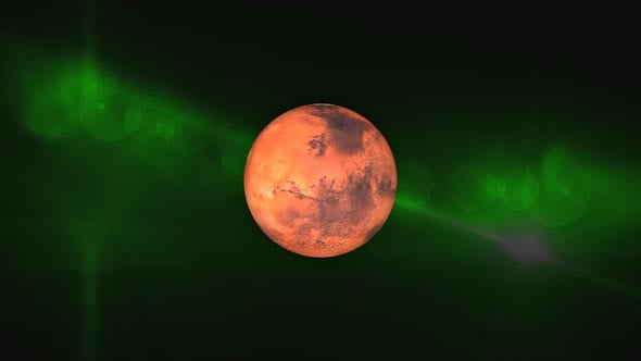 Zoom in mars planet rotating 360 degree with soft lighting animated ...