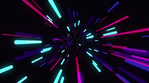 Abstract Neon Light Speed Tunnel Background Loop