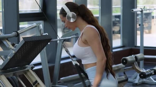 Sexy Fitness Woman Doing Exercises Healthy Lifestyle Concept Crossfit Bodybuilder in Gym