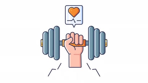 Fitnessübungen, Hanteltraining, Looping-Animation
