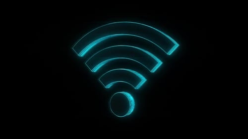 Animated Neon WiFi Signal Symbol Loop