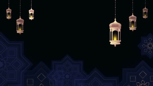 Elegant Ramadan and Eid Lanterns with Animated Geometric Patterns