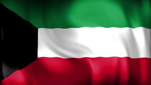 Kuwait National Flag Waving Animation