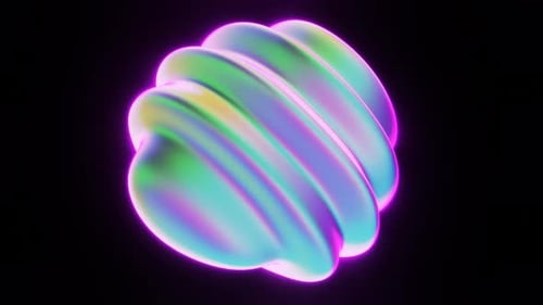 Fluid Abstract Holographic Neon Morphing Shape Loop