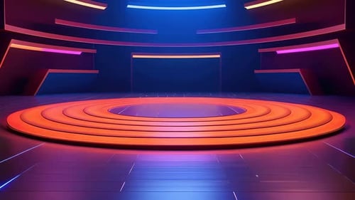 Seamless Futuristic Neon Stage Background Loop
