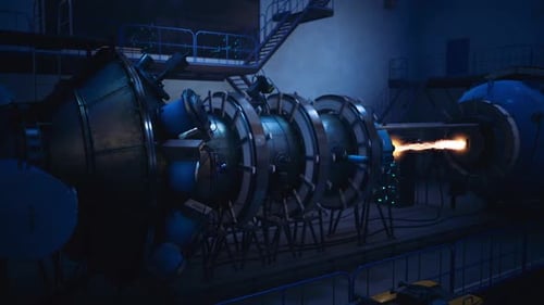 Futuristic Engine Test Emphasizing Sustainability and Efficiency Parameters