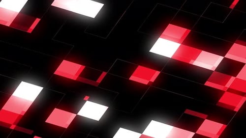 Animated Block Red Background 4K