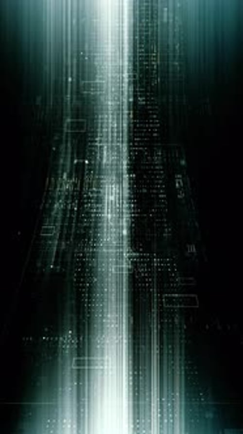 Futuristic data network visualization with glowing digital streams 09