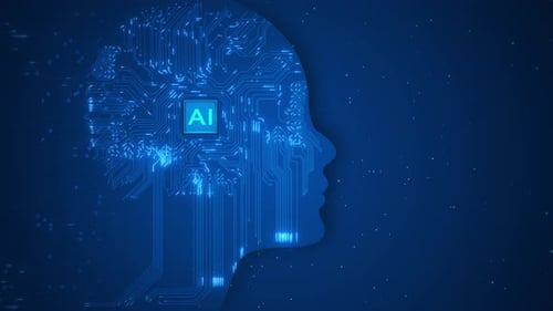 Menschliches Gehirn oder Deep Learning oder KI Künstliche Intelligenz Gehirnanimation Menschliches Gehirn VS künstlich