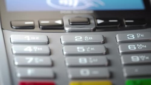 Credit Card on POS Terminal Credit Card Payment Video Animation with DOF Effect