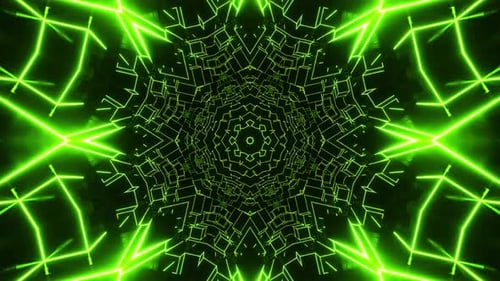 Fundo abstrato verde e preto com design circular. Caleidoscópio
VJ loop