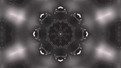 Abstract Symmetrical Monochromatic Kaleidoscope Pattern Background