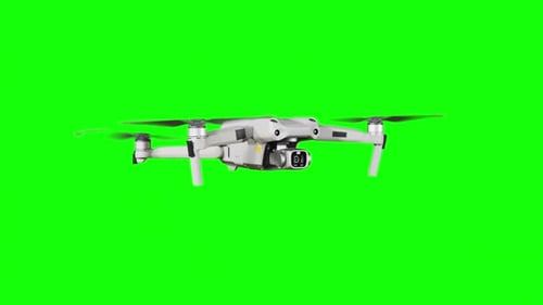 Drone Hovering in the Air on Green Screen