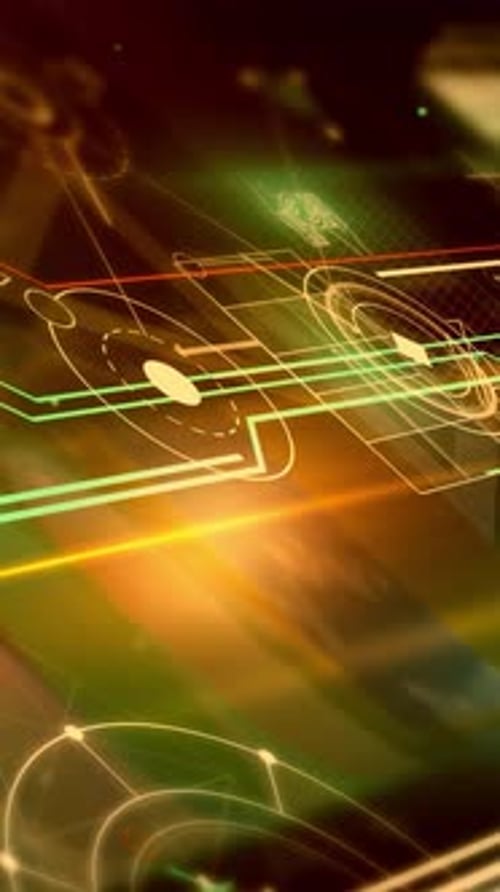 Abstract Data Animated in 3D Digital Space