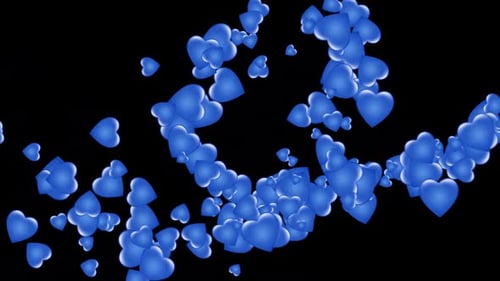 Fluid Blue Hearts Flowing Loop Background Animation