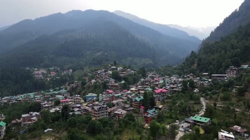 Old Manali during sunset in Himalayas