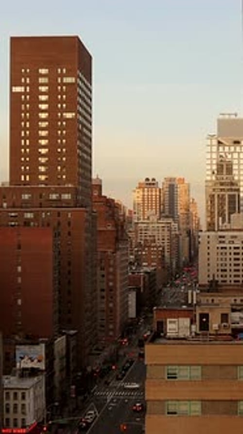 New York City Manhattan Skyline Vertical Smartphone Video Background