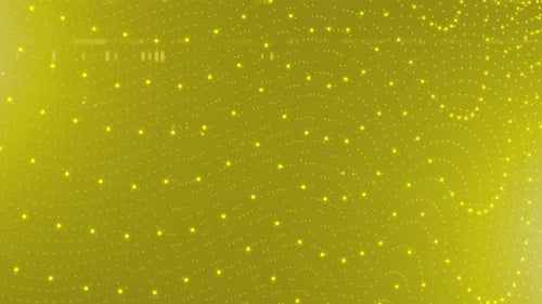 Abstract Yellow Dots Wavy Particle Network Loop