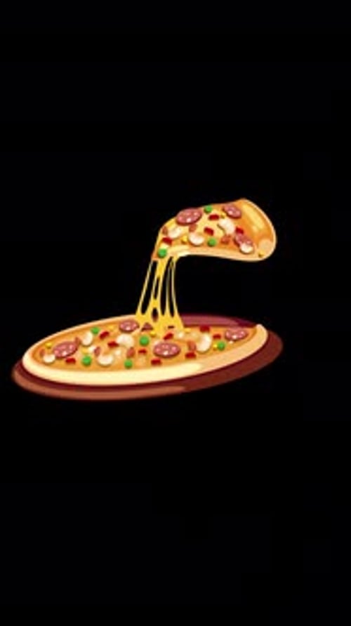 Pizza Slice Cheese Vertical On Alpha Channel