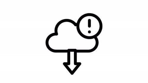 Animated Cloud Download Error Warning Icon