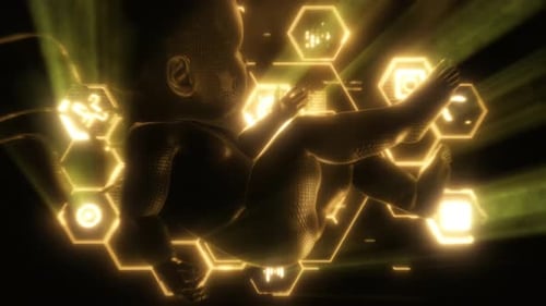 Synthetic Tech Baby Sepia Tone VJ Loop