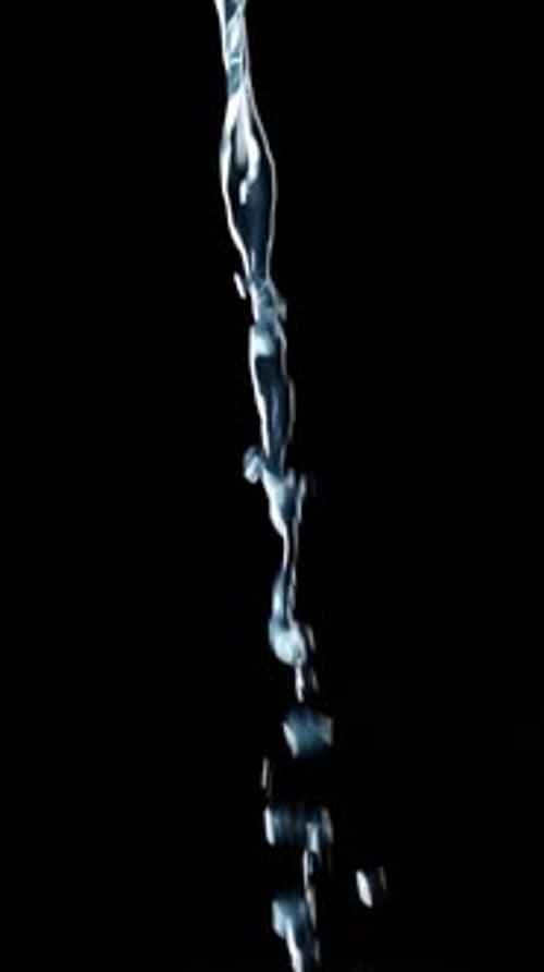 Abstract Stream of Water on Black Background