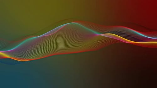 Abstract Colorful Fluid Wave Lines Background Loop