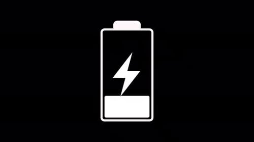 Charging Battery Icon Animation with Lightning Bolt